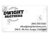 Dwight Brothers Business Card Design (front)