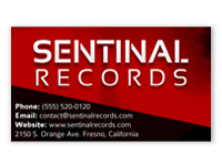 Sentinal Records Business Card Design