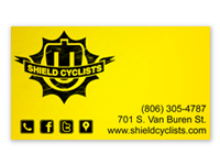 Shield Cyclists Business Card Design (front)