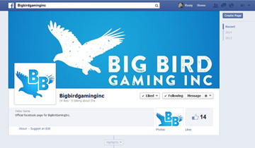 Big Bird Gaming Inc Facebook Page Design