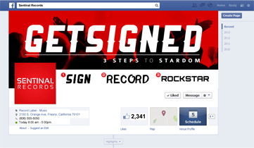 Sentinal Records Facebook Page Design