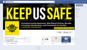 Shield Cyclists Facebook Page Design