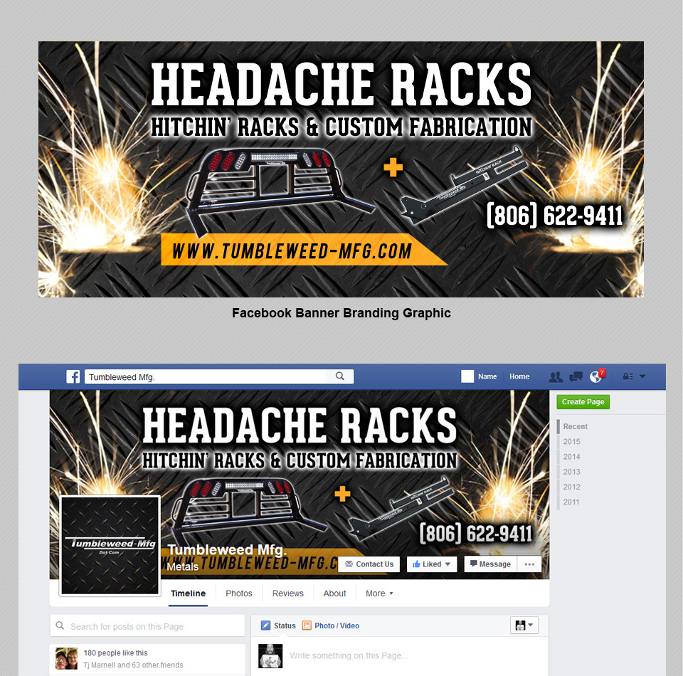 Facebook Branding Social Media Graphics #1 | Design, Branding, Advertising, & Marketing for Tumbleweed-Mfg | Octane Studios Amarillo, TX