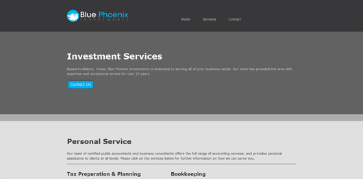 Blue Phoenix Investments | Unique Website Design by Octane Studios